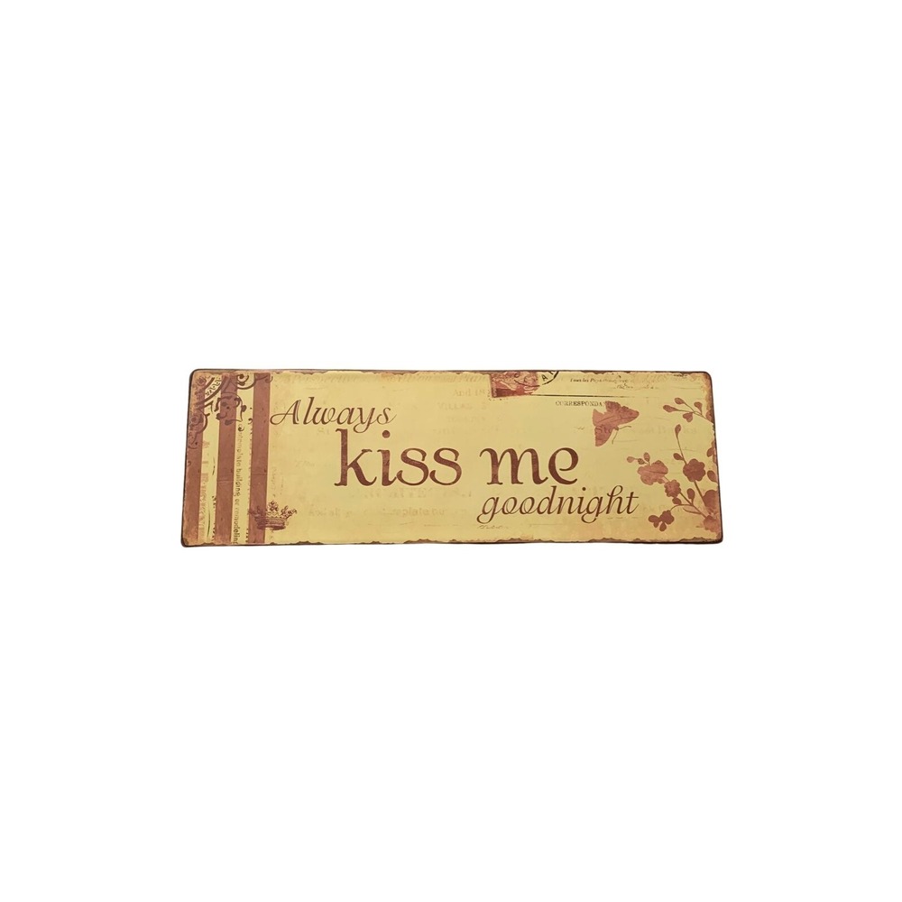 Metal Wall Decor Always Word Sign Kiss Me‎ Goodnight